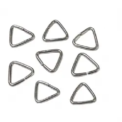 tri�ngulo para argola de chaveiro 09mm ferro niquelado. 1.000 pe�as.
