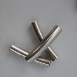 tubo para montagem de bijuterias redondo curvo 25mm n�quel pacote 100 pe�as