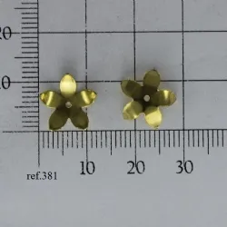 tulipa para montagem de bijuterias 10mm m�dia  5 pontas c�ncava lat�o dourado 100 pe�as