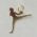 pingente fitness esportes artes marciais ju-jitsu feminino 34X30mm 01 peça dourado
