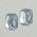 cabochão octogonal sem furos 40x30mm breolê cor 295 MS prata, base reta. 10 peças.