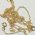 cordão montado para bujuterias com 45cm comprimento e corrente cadeado fio 0,40mm dourado. 01 peça.