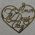 estamparia em metal bijuterias 3570 pingente coração escrito 35X25mm 2 peças 1 dourado 1 prata
