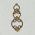 estamparia em metal bijuterias 1603 Círculos flor 43X18mm, Banho dourado - Pacote com 02 unidades.