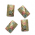 chaton para costura com furos retangular 40X25mm flor ouro estampada 2 furos  10 peça
